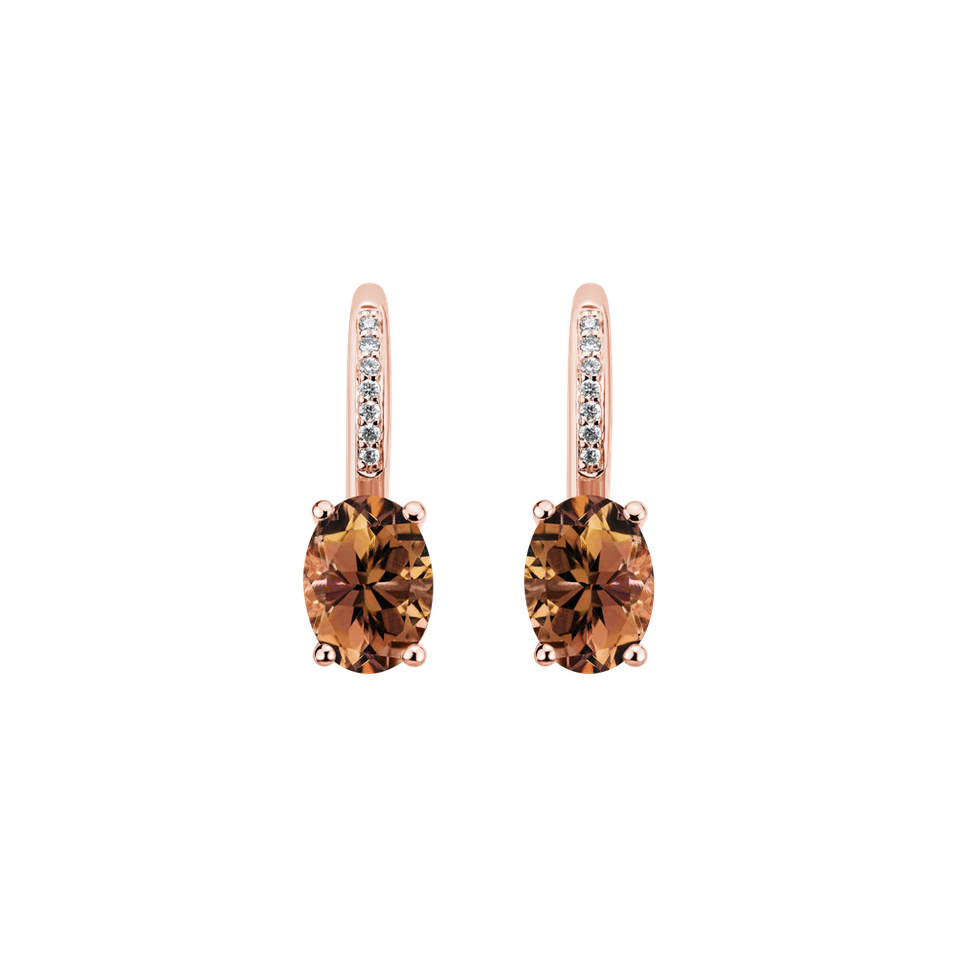 Diamond earrings with Tourmaline Lucrezia