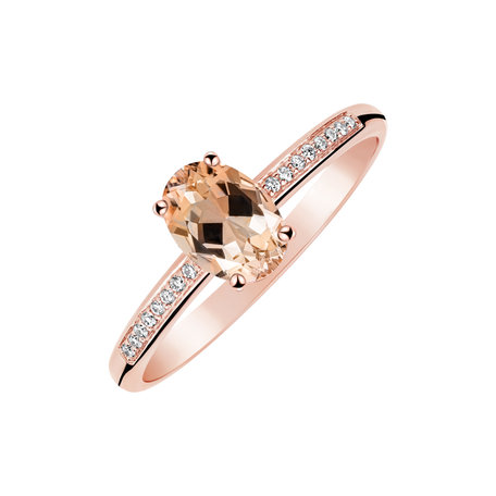 Diamond ring with Morganite Pauliene