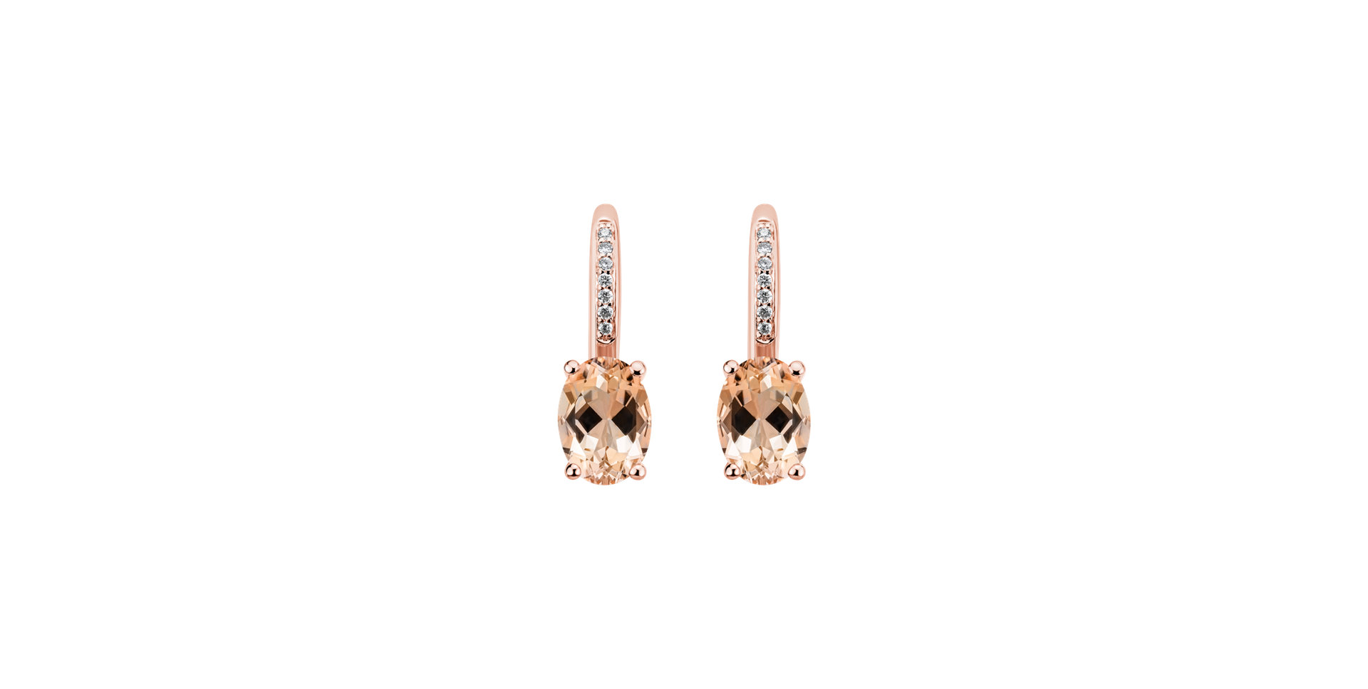 Diamond earrings with Morganite Lucrezia