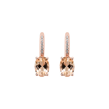 Diamond earrings with Morganite Lucrezia