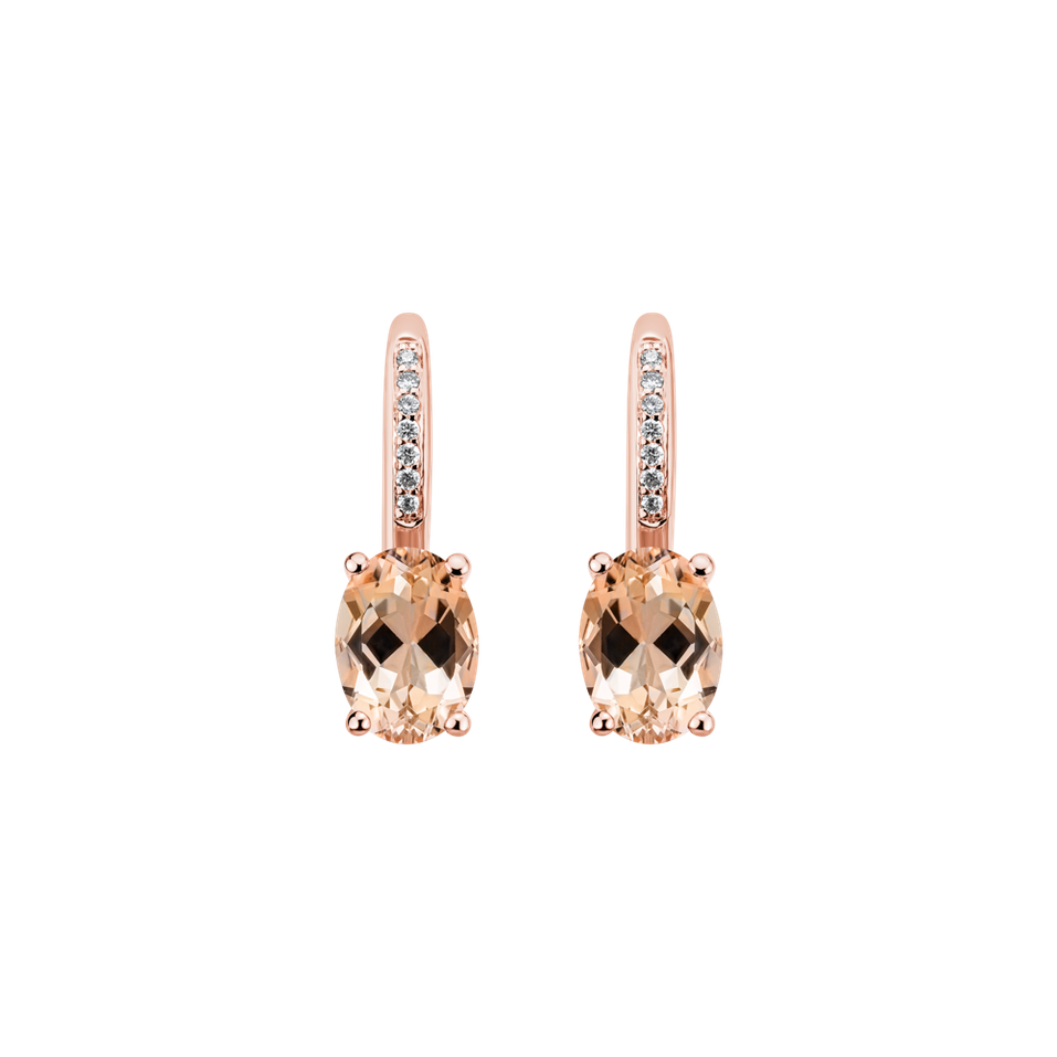 Diamond earrings with Morganite Lucrezia