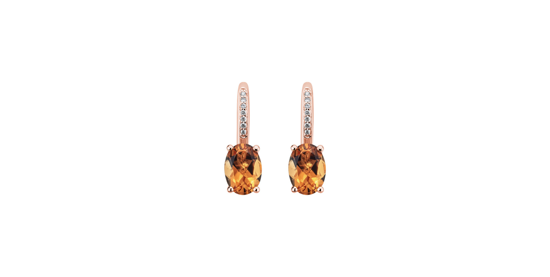Diamond earrings with Citrine Lucrezia