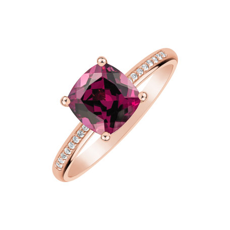 Diamond ring with Rhodolite Melody Harmony