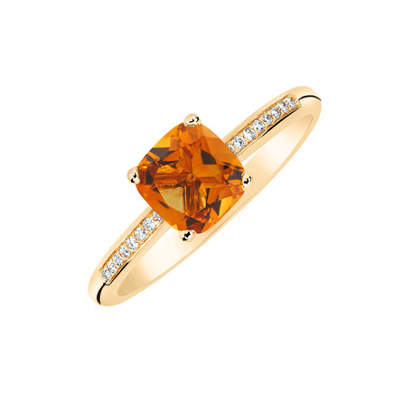 Diamond ring with Citrine Melody Harmony
