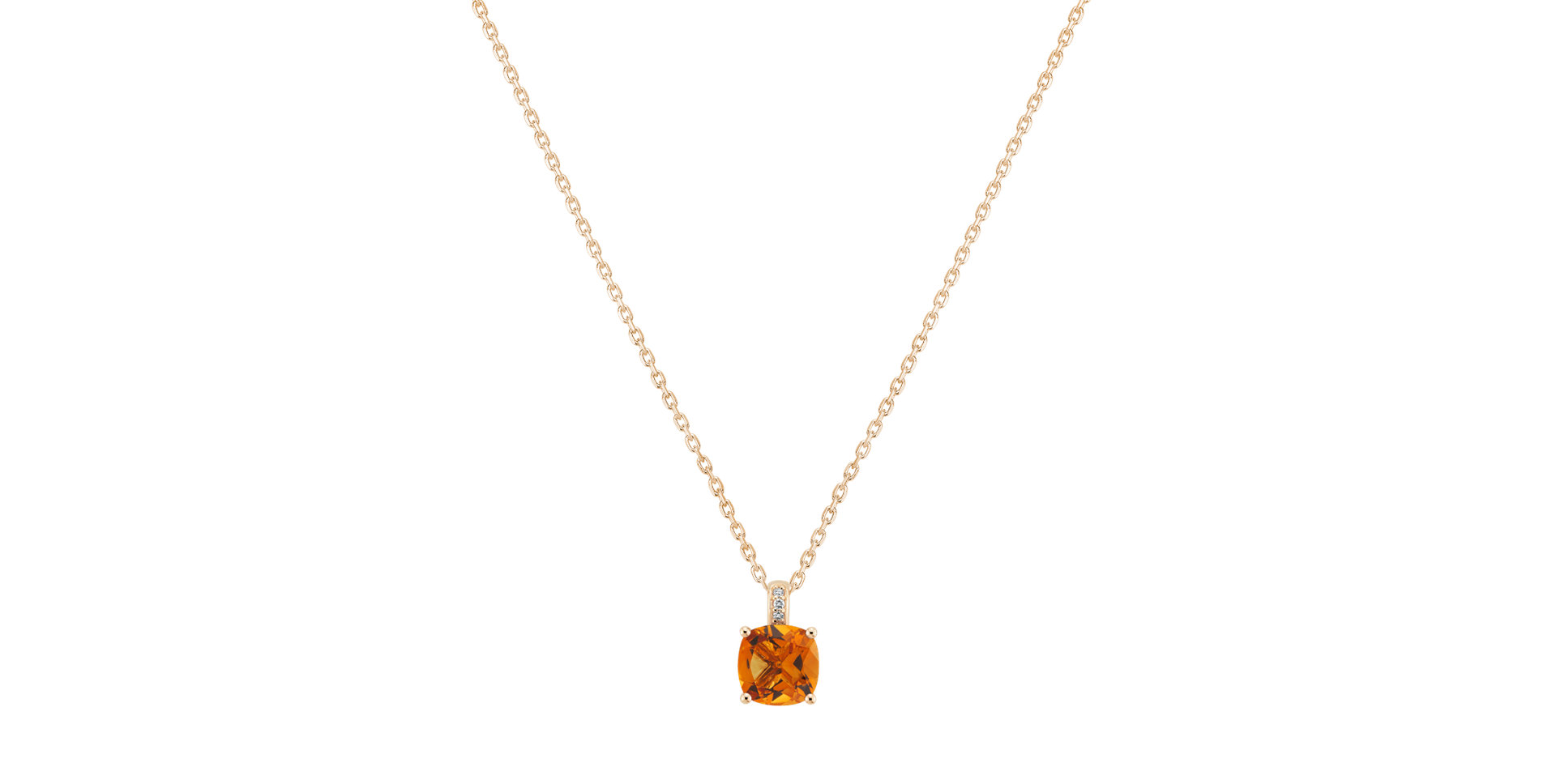 Diamond necklace with Citrine Linnea