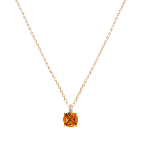 Diamond necklace with Citrine Linnea