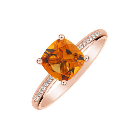 Diamond ring with Citrine Melody Harmony