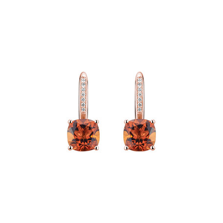 Diamond earrings with Citrine Calliope