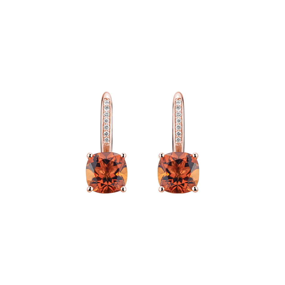 Diamond earrings with Citrine Calliope