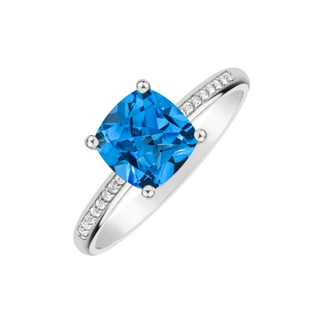Diamond ring with Topaz Melody Harmony