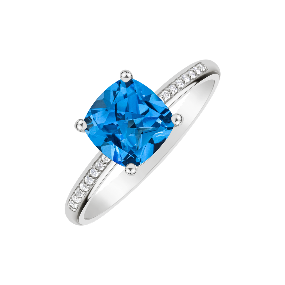 Diamond ring with Topaz Melody Harmony