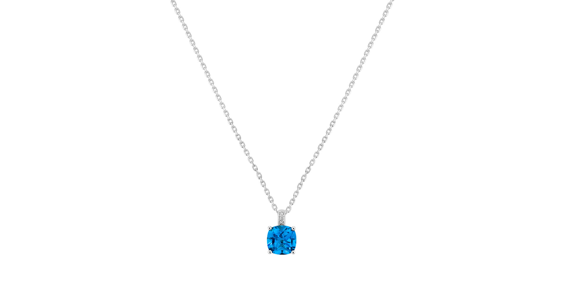 Diamond necklace with Topaz Linnea