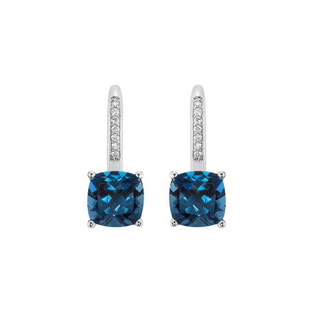 Diamond earrings with Topaz Calliope