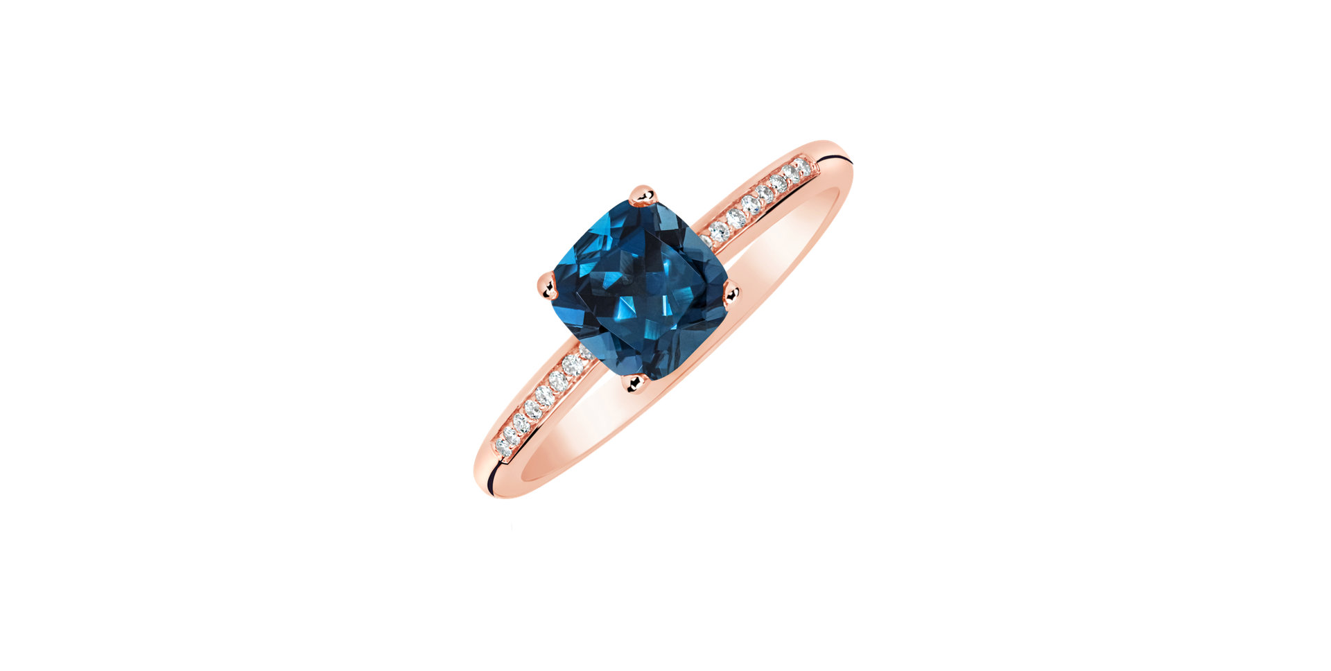 Diamond ring with Topaz Melody Harmony