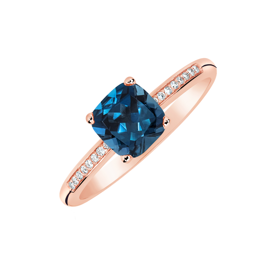 Diamond ring with Topaz Melody Harmony