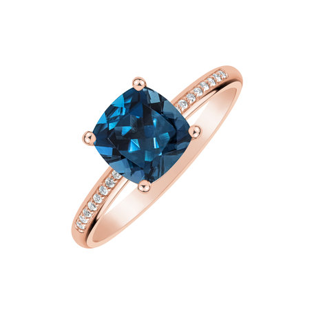 Diamond ring with Topaz Melody Harmony