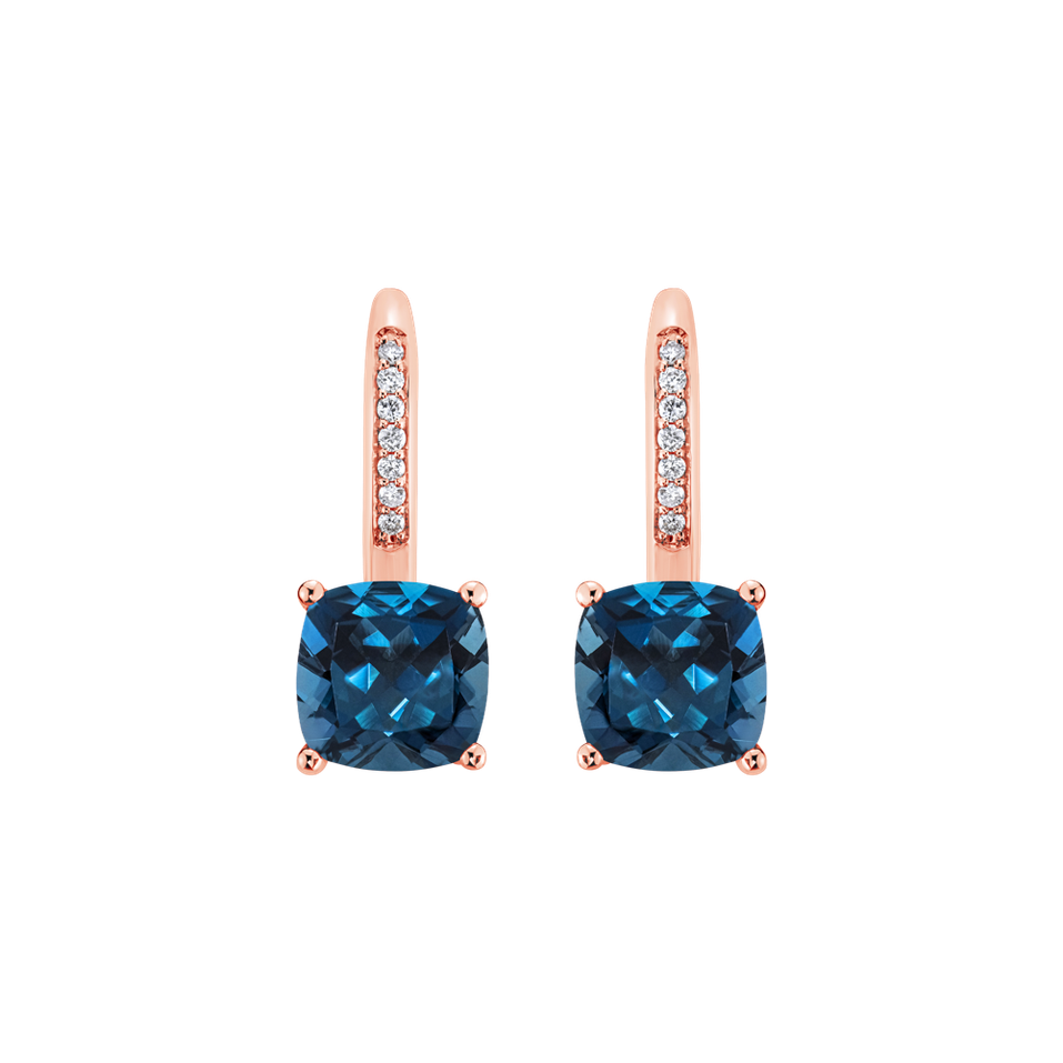 Diamond earrings with Topaz Calliope
