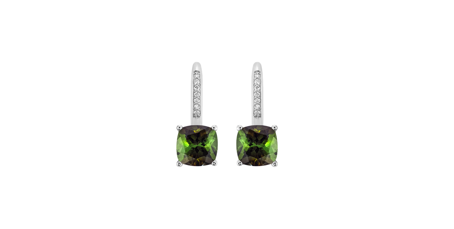 Diamond earrings with Tourmaline Calliope