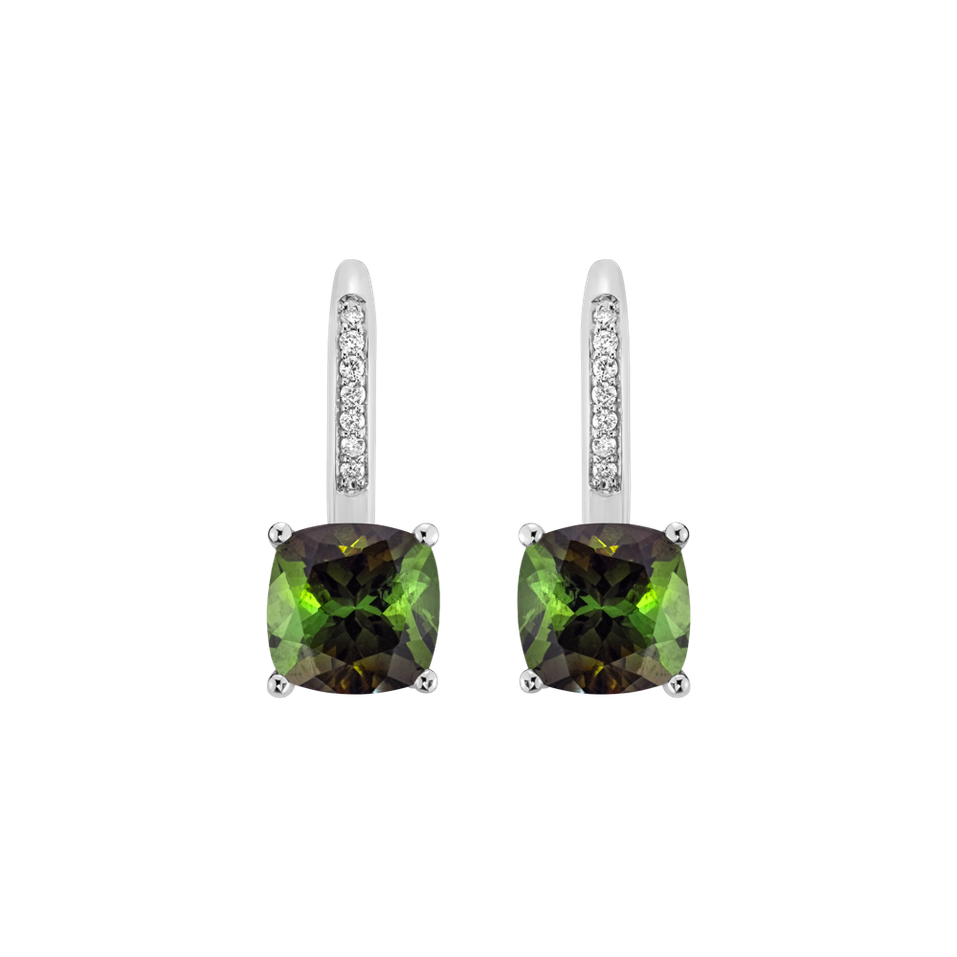 Diamond earrings with Tourmaline Calliope
