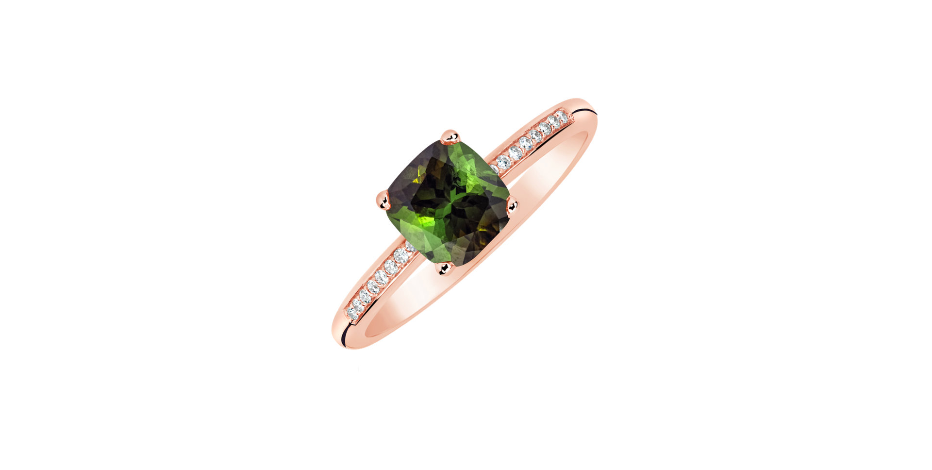 Diamond ring with Tourmaline Melody Harmony