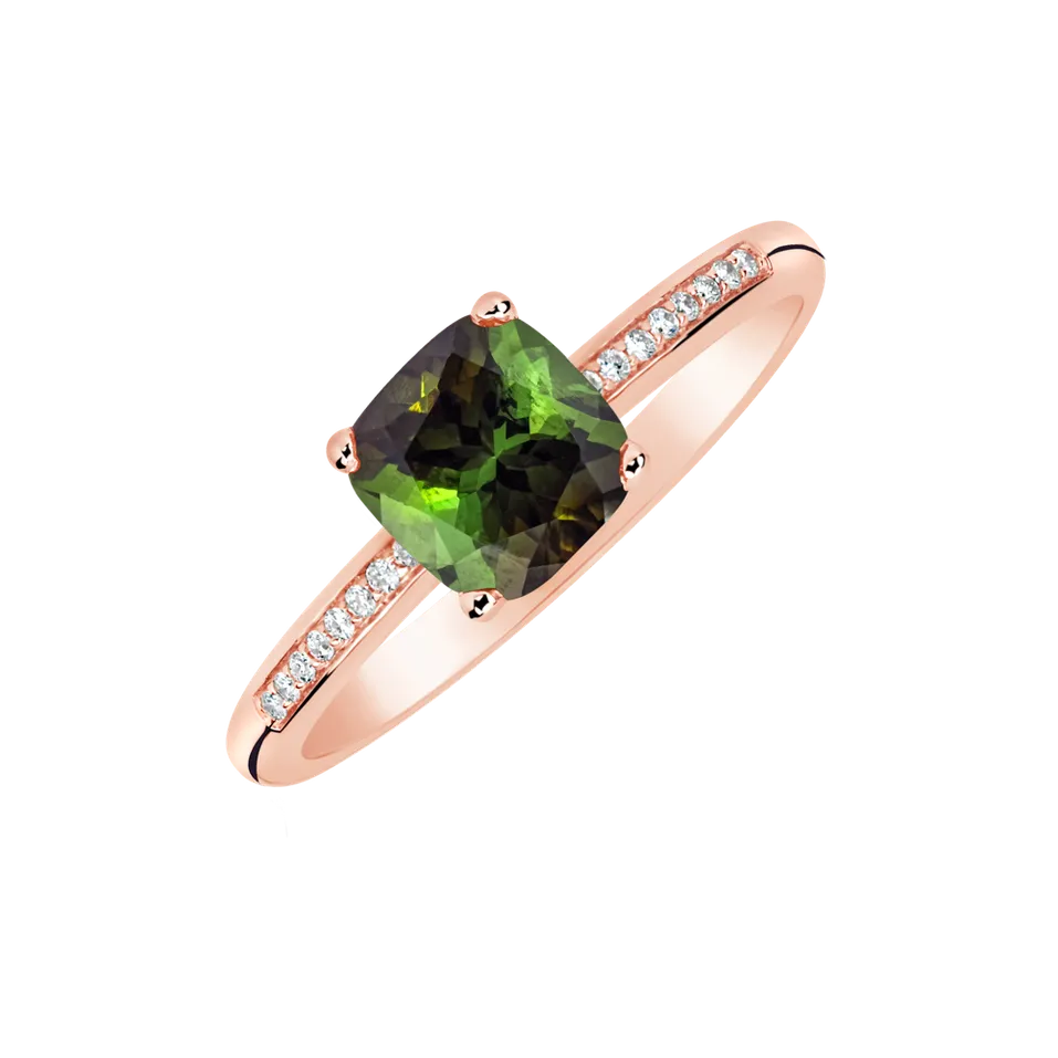 Diamond ring with Tourmaline Melody Harmony