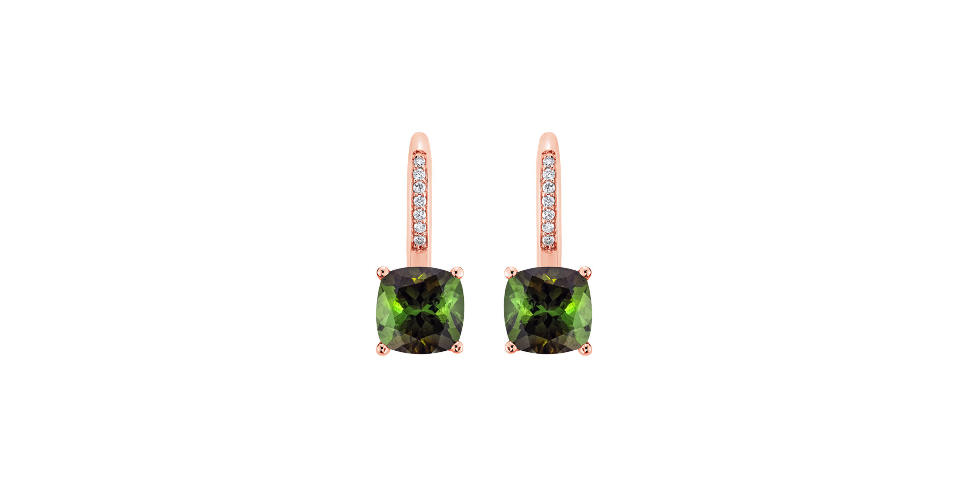 Diamond earrings with Tourmaline Calliope