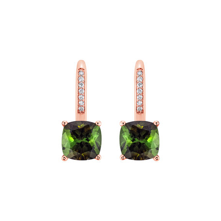 Diamond earrings with Tourmaline Calliope