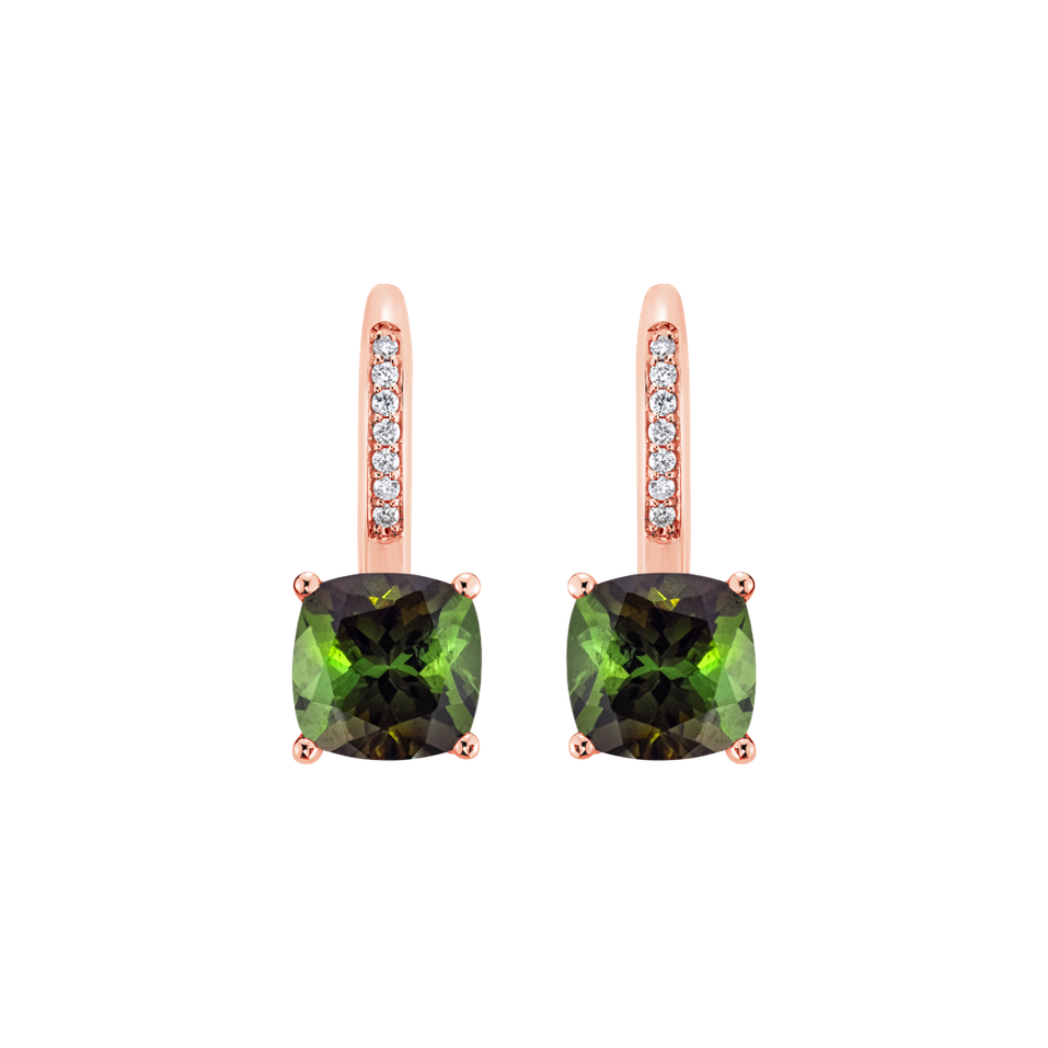 Diamond earrings with Tourmaline Calliope
