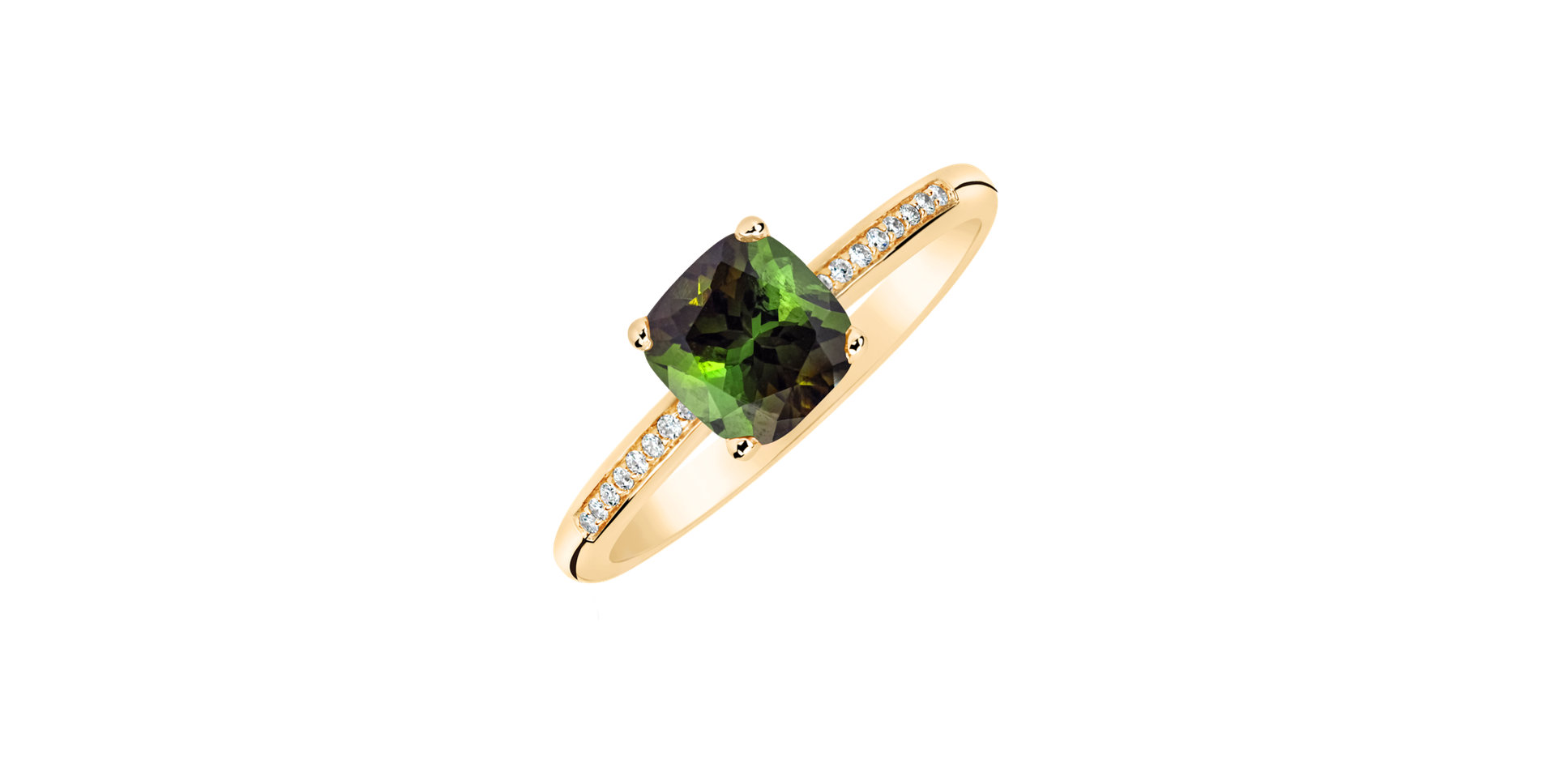 Diamond ring with Tourmaline Melody Harmony