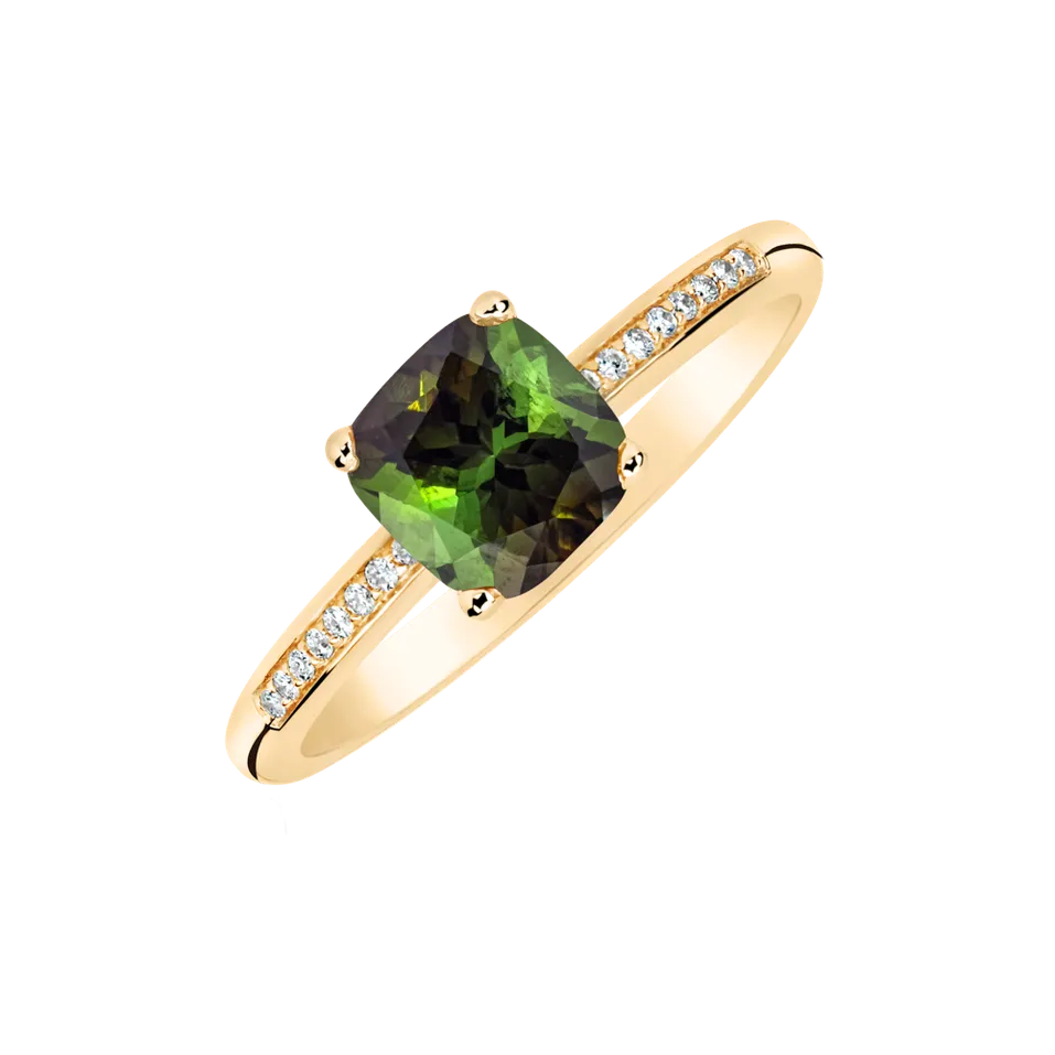 Diamond ring with Tourmaline Melody Harmony