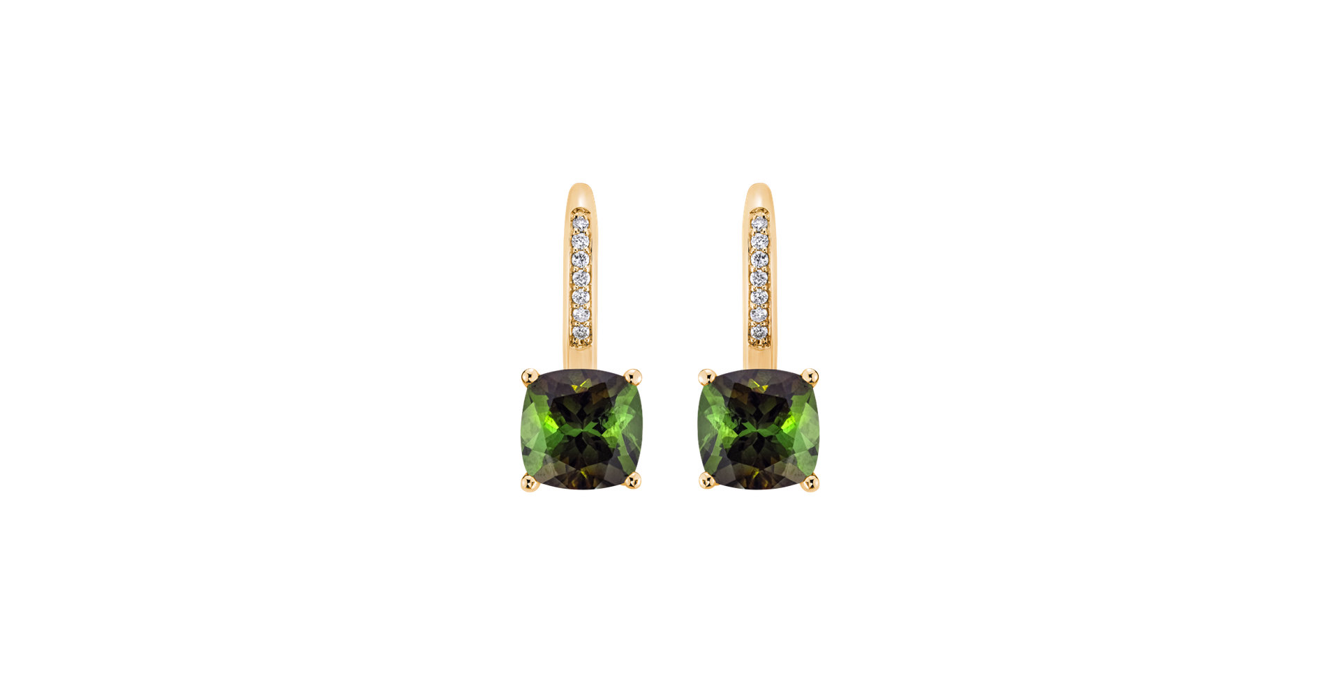 Diamond earrings with Tourmaline Calliope