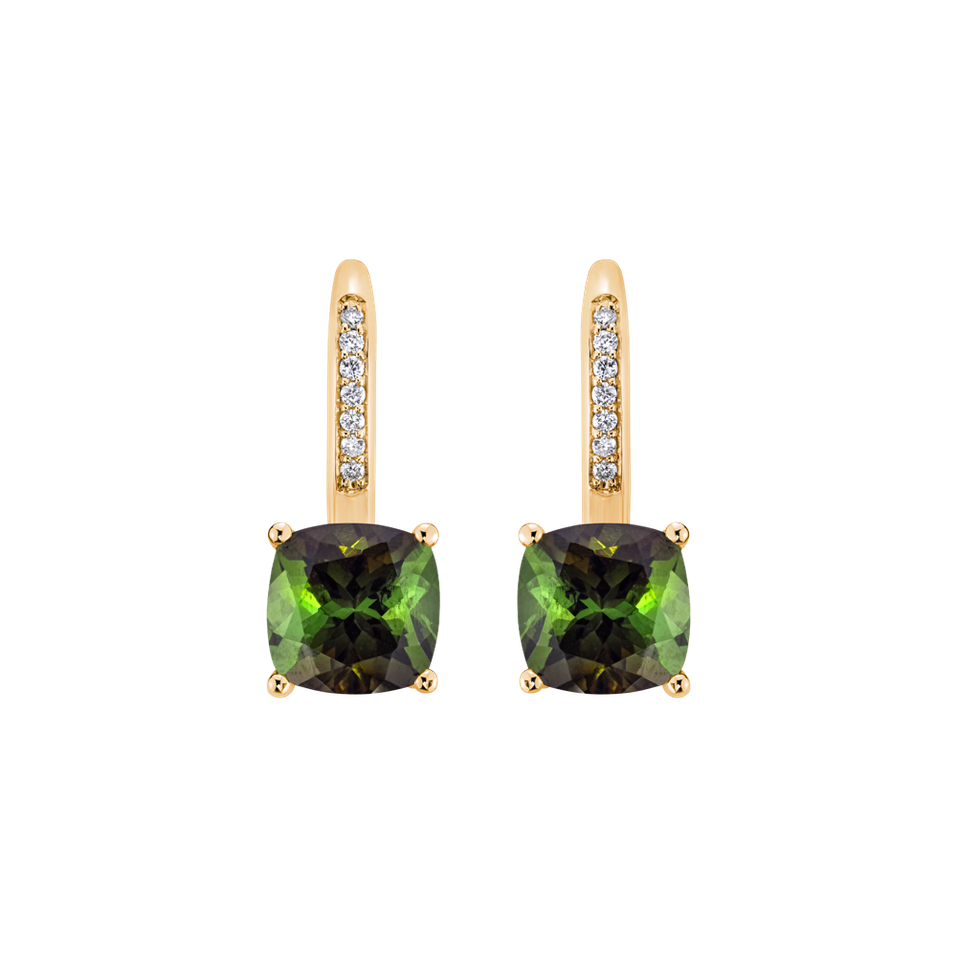 Diamond earrings with Tourmaline Calliope