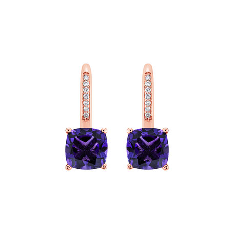 Diamond earrings with Amethyst Calliope