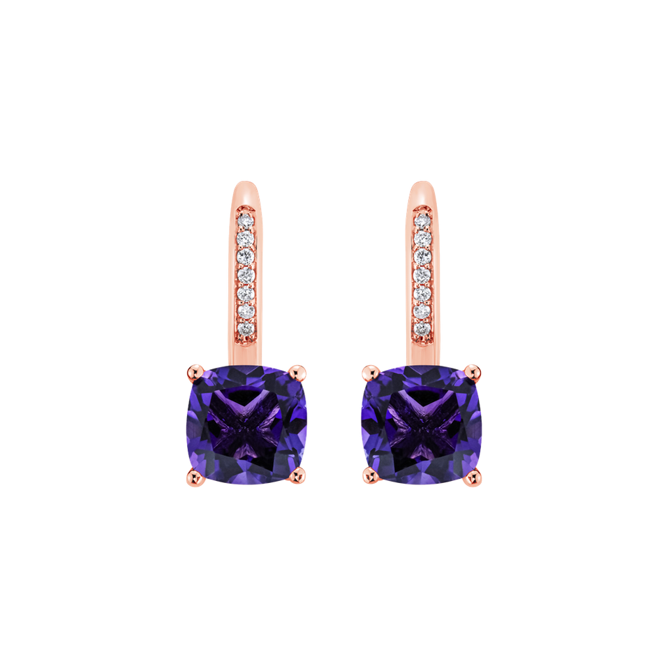 Diamond earrings with Amethyst Calliope