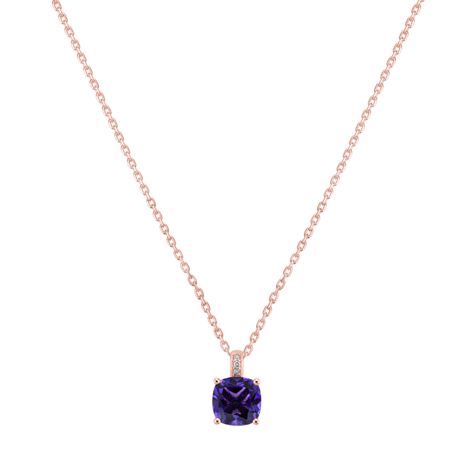 Diamond necklace with Amethyst Linnea