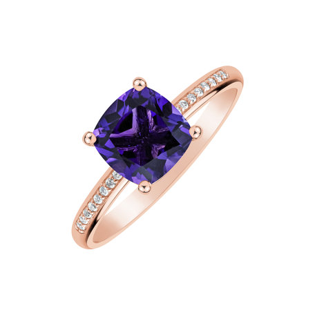 Diamond ring with Amethyst Melody Harmony