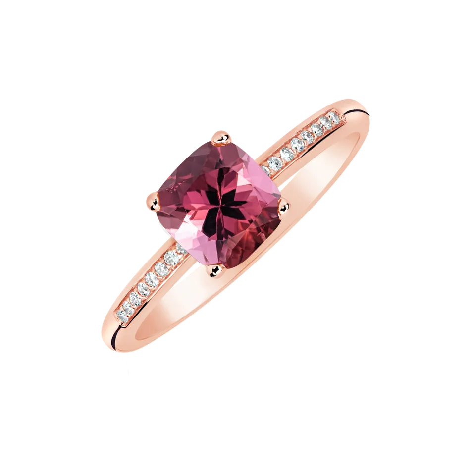 Diamond ring with Tourmaline Melody Harmony