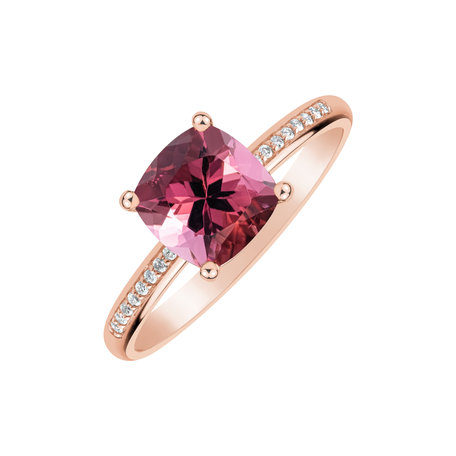 Diamond ring with Tourmaline Melody Harmony