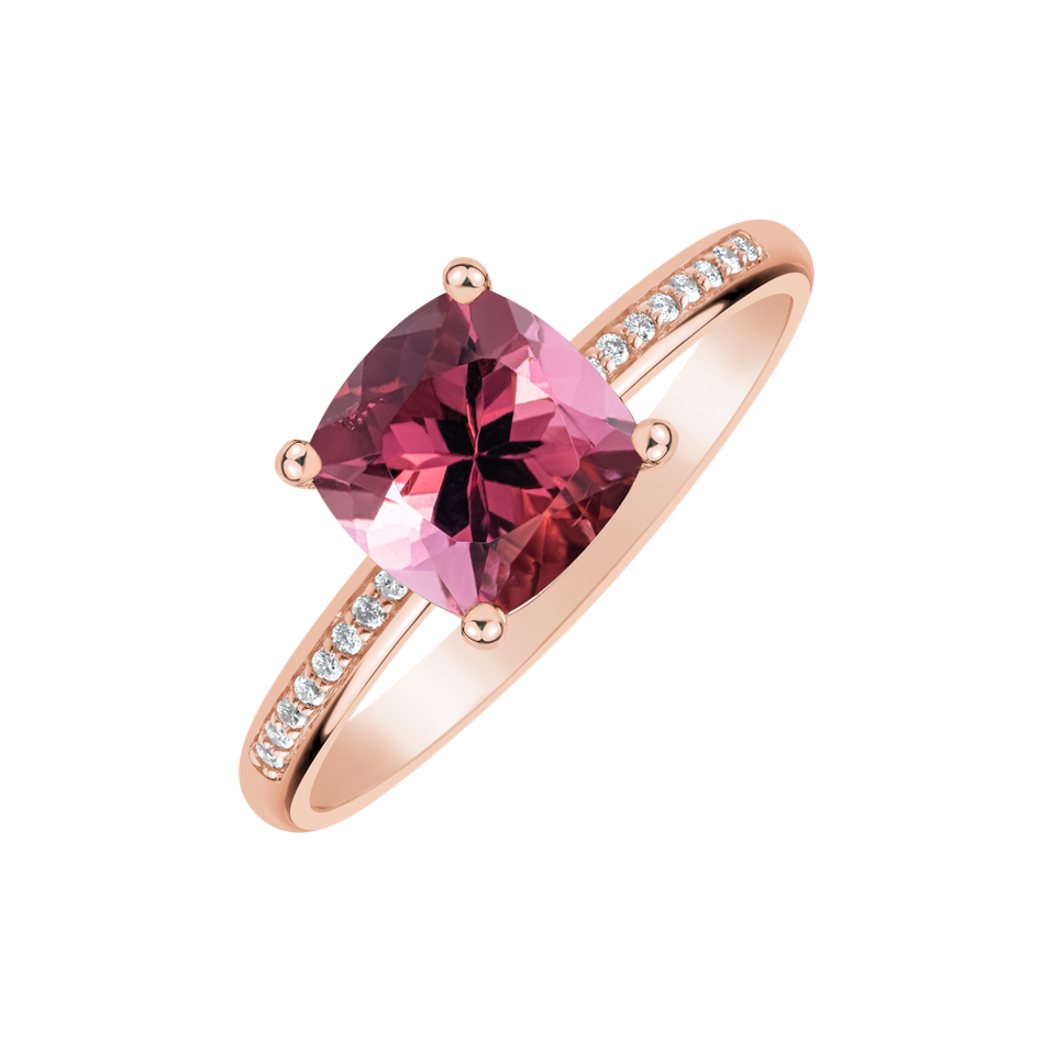 Diamond ring with Tourmaline Melody Harmony