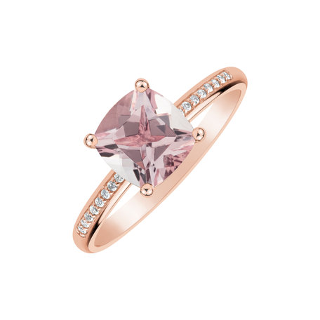 Diamond ring with Morganite Melody Harmony