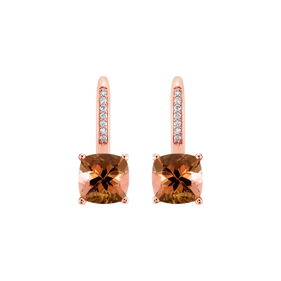 Diamond earrings with Tourmaline Calliope