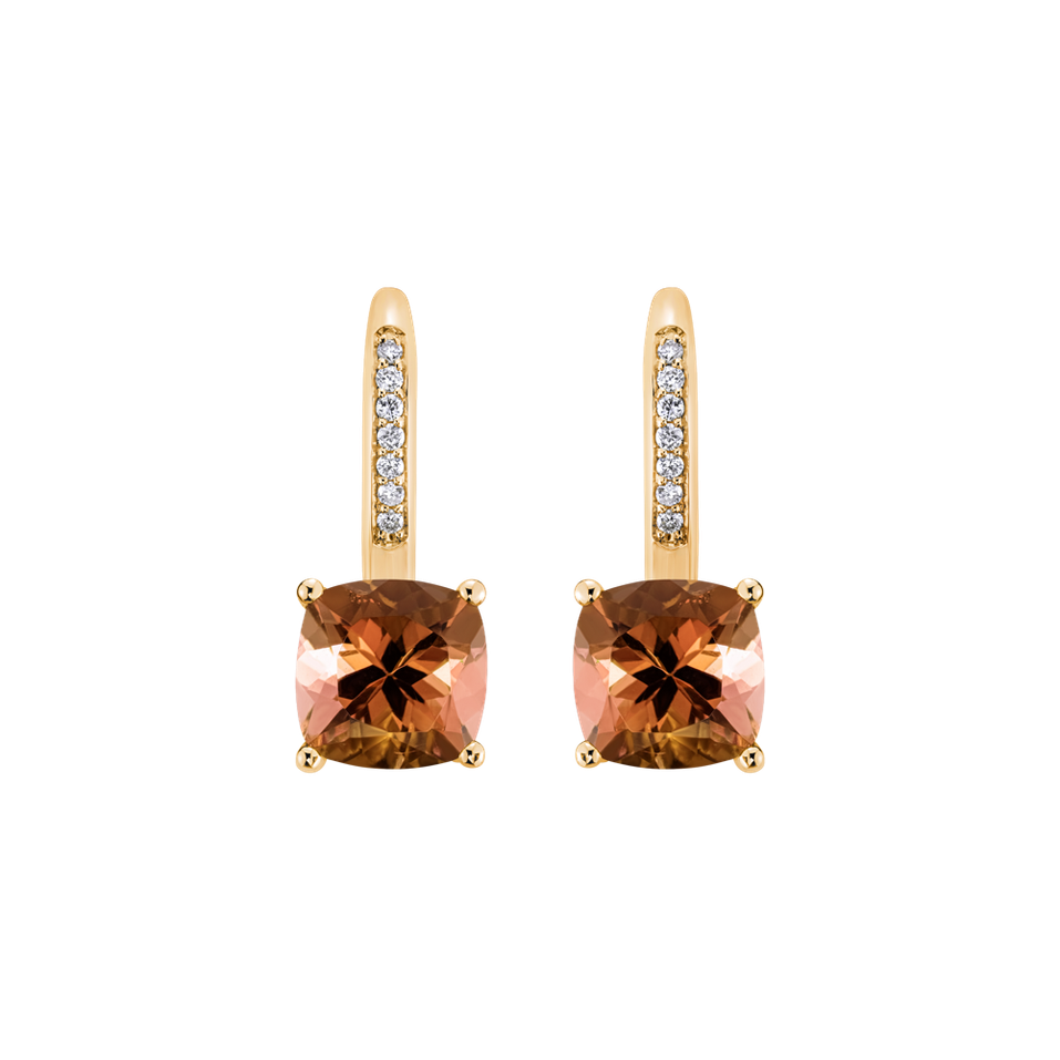 Diamond earrings with Tourmaline Calliope