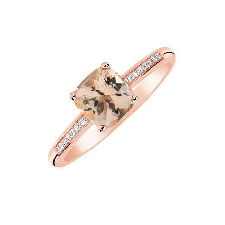 Diamond ring with Morganite Melody Harmony