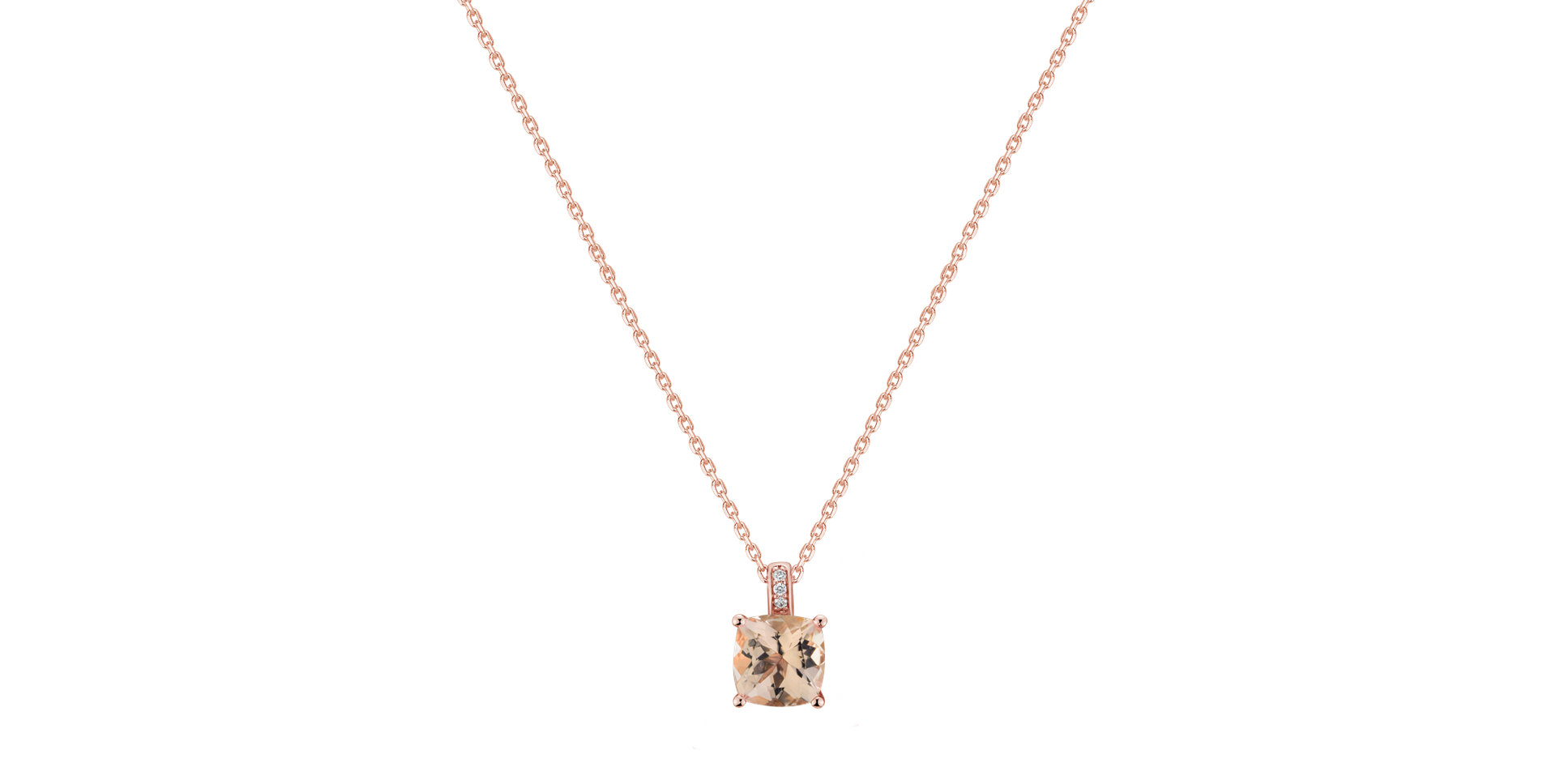Diamond necklace with Morganite Linnea
