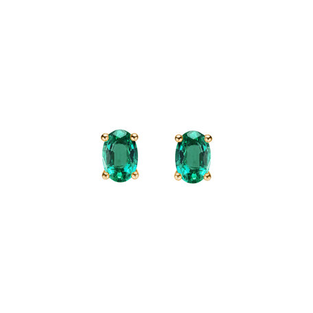 Earrings with Emerald Mystic Abyss