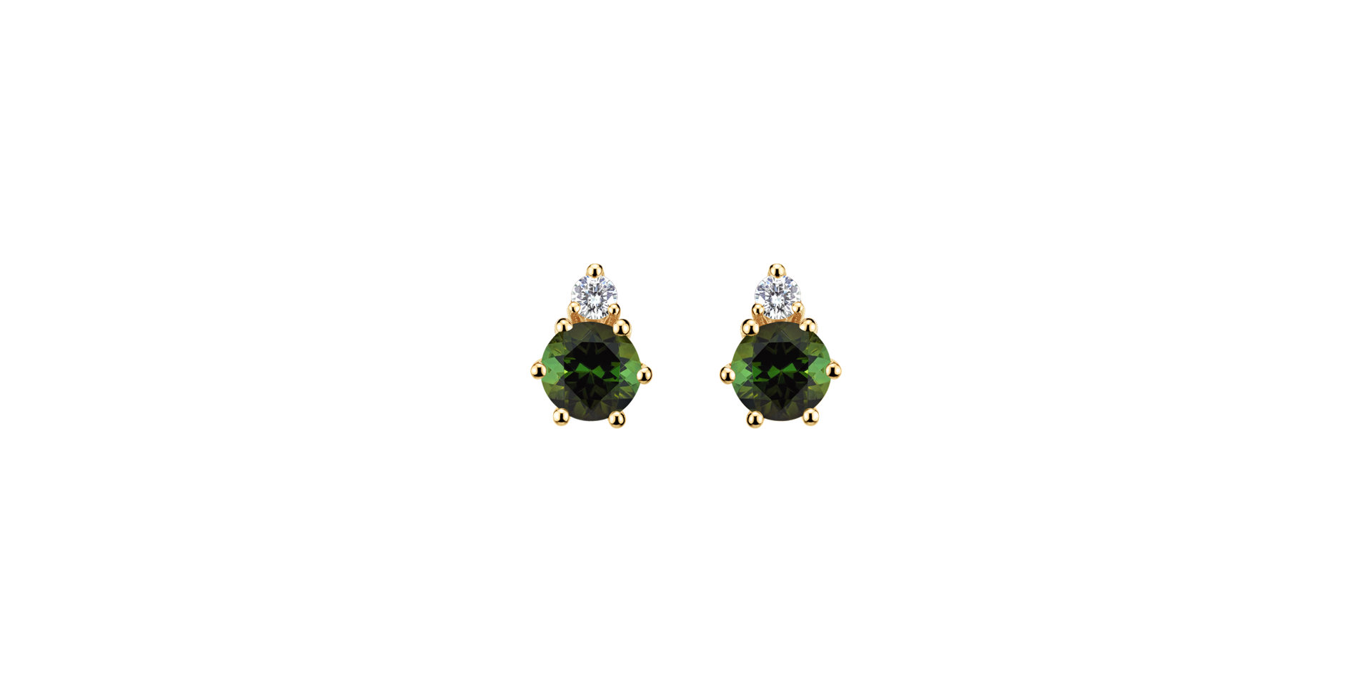 Diamond earrings with Tourmaline Lux