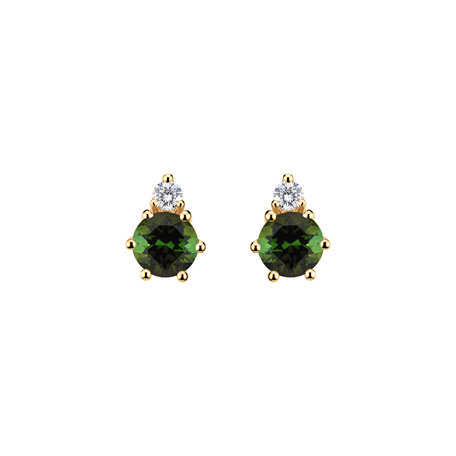 Diamond earrings with Tourmaline Lux
