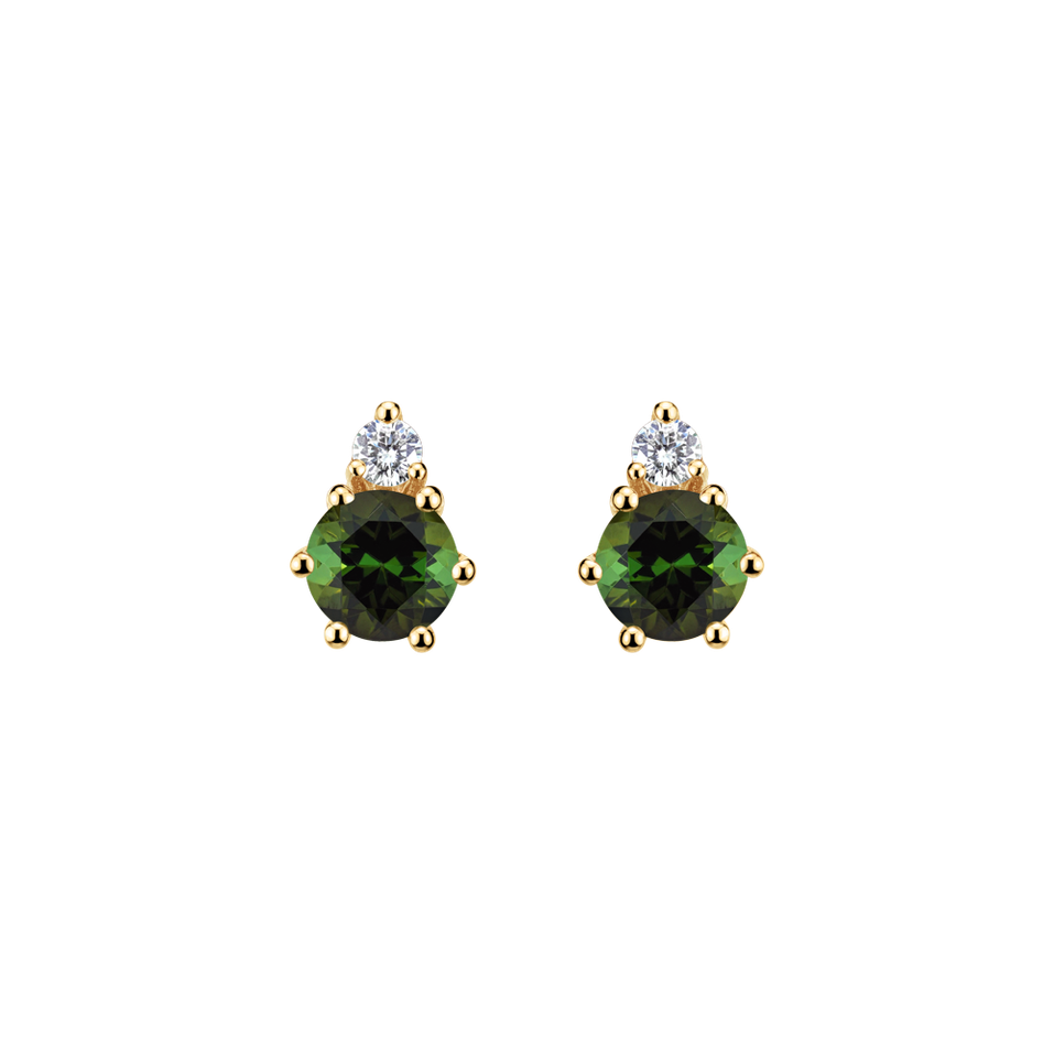 Diamond earrings with Tourmaline Lux