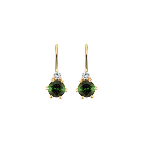 Diamond earrings with Tourmaline Lux