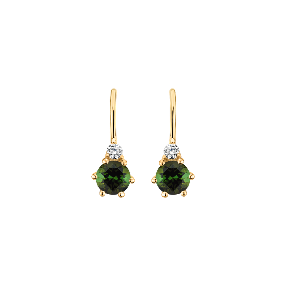 Diamond earrings with Tourmaline Lux